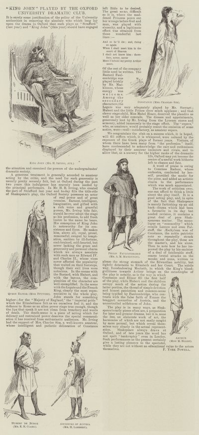 Le roi Jean joué par le Club Dramatique de l